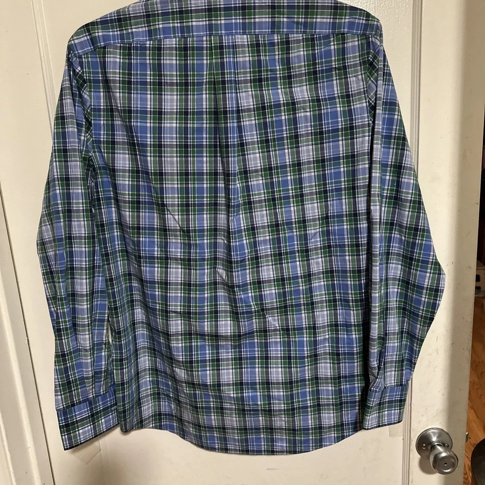 Lauren Ralph Lauren Shirt Mens L Sleeve Button Front Plaid Pocket